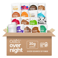 Oats Overnight front packaging showing variety pack and convenience benefit
