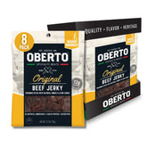 Oberto original front packaging showing branded resealable bag and flavor