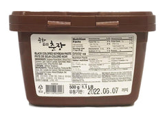 OBOK jjajang noodles plated, brand visible, showing glossy sauce coating and serving suggestion