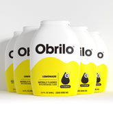 Obrilo lemonade front packaging showing compact bottles and branding freshness