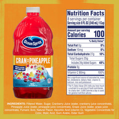 Ocean Spray bottle close-up highlighting label and easy-pour cap benefit