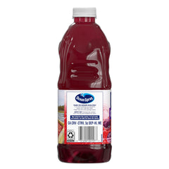 Ocean Spray close-up label with nutrition and real juice benefit