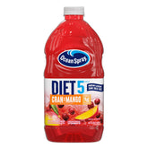 Ocean Spray bottle front packaging showing bold cranberry mango flavor and low calories