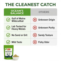 Ocean's Balance blended into a green smoothie offering mineral boost and flavor