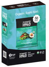 Ocean's Halo front packaging showing organic nori and clean label benefit