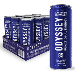 ODYSSEY ELIXIR front can showing blackberry lemonade and clean label benefits