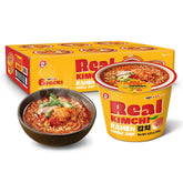 O’Food front packaging showing premium x-large kimchi ramen cup and benefits