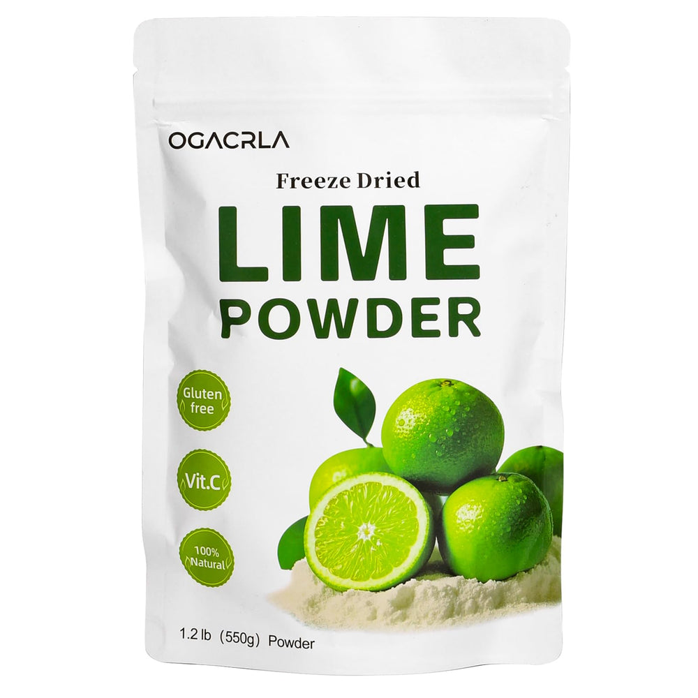 OGACRLA front packaging showing 1.25 lb lime powder and benefits