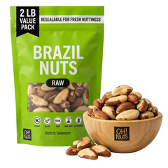Oh! Nuts front packaging 2 lb bag showing product name and resealable feature