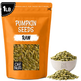 Oh! Nuts front packaging 1 lb showing unsalted raw pepitas and benefits