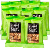 Oh! Nuts front packaging showing 12 individual 1.5 oz packs for easy portability and variety