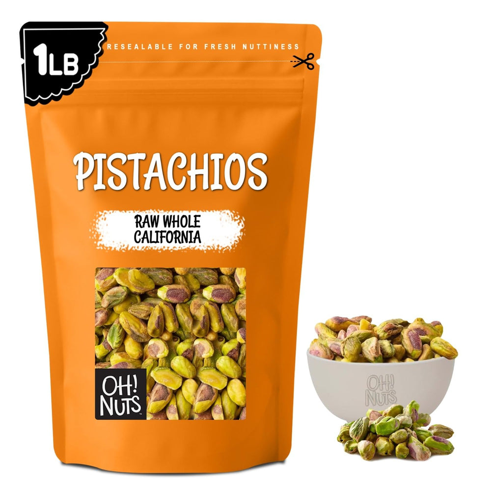 Oh! Nuts front packaging showing 1 lb resealable bag and brand freshness