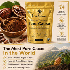 OHM Cacao spoon portion highlighting serving size for recipes and drinks