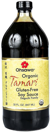 オーサワジャパン Ohsawa front bottle showing 32 fl oz and organic label benefit
