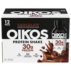 Oikos chocolate front packaging showing bold protein benefit