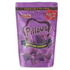 Oishi pilllows ube front packaging showing twin 5.29 oz packs and brand