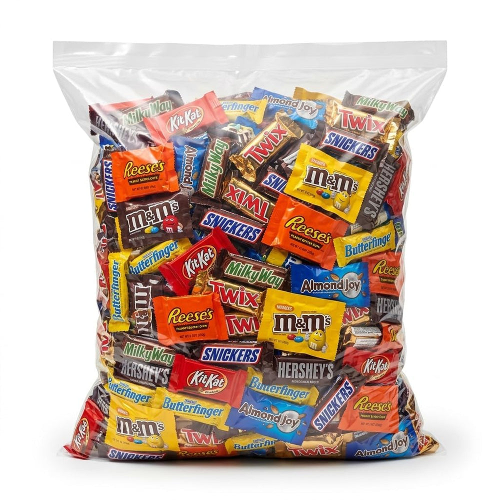 Okida front packaging shot showing assorted individually wrapped chocolates and convenience