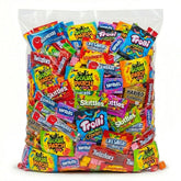 Okida front packaging showing resealable 32oz bag and assorted candy mix benefit freshness