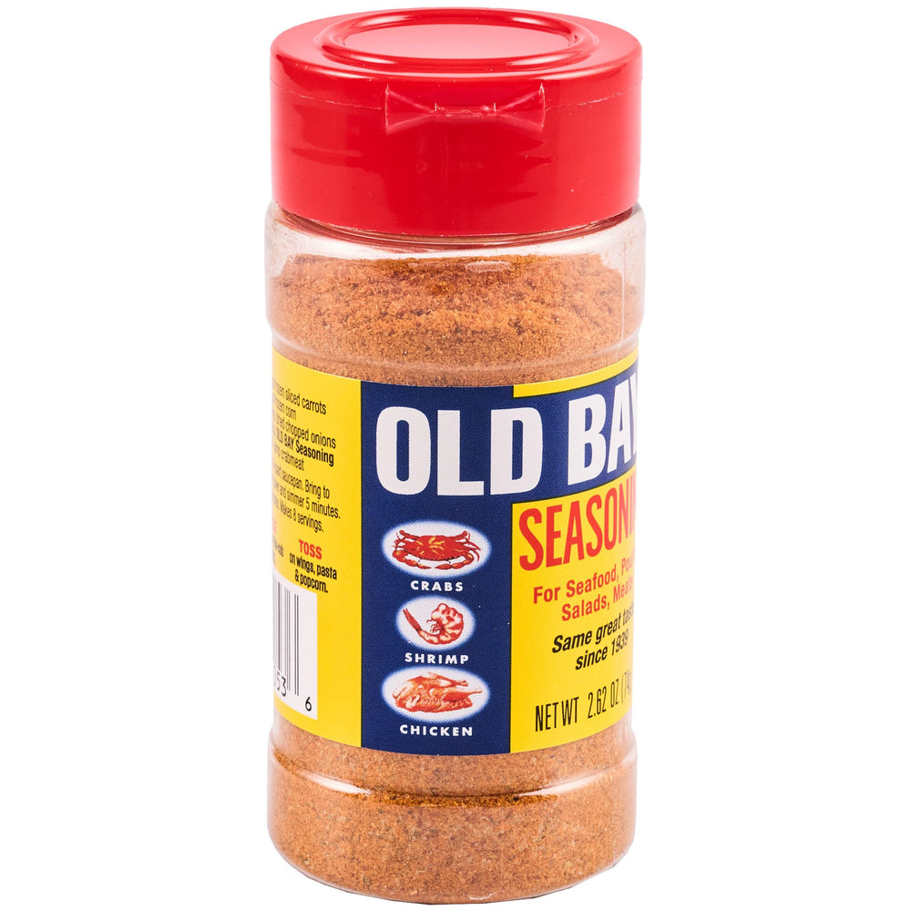 OLD BAY front packaging showing six 2.62 oz shakers, ideal pantry convenience