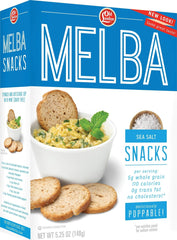 Old London front packaging showing sea salt melba snack box and benefits
