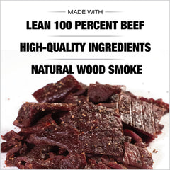 Old Trapper jerky held in hand demonstrating portion size and portability