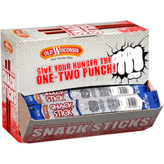 Old Wisconsin pack front showing 42-count beef sausage pack and convenience
