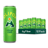 OLIPOP front can showing Citrus Rush branding and bright citrus appeal