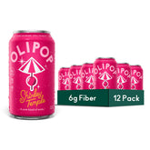 OLIPOP Shirley Temple front pack showing 12 cans and branding benefit