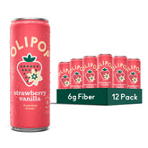 OLIPOP front can showing strawberry vanilla flavor and refreshing appeal