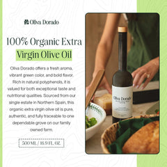 Oliva Dorado back label close-up displaying origin and testing details