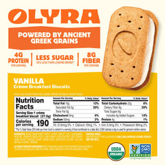 Olyra close-up of biscuit texture highlighting crunchy ancient grains