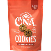 Ona front packaging showing cookie bag and branding, convenient snack benefit