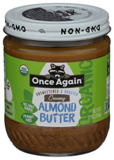 Once Again front jar showing label and organic claim for clear purchase decision