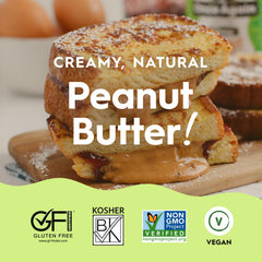 Once Again spoon scooping creamy peanut butter highlighting smooth texture for recipes