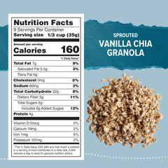 One Degree Organics chia seeds and sprouted oats detail showing nutrient-rich ingredients