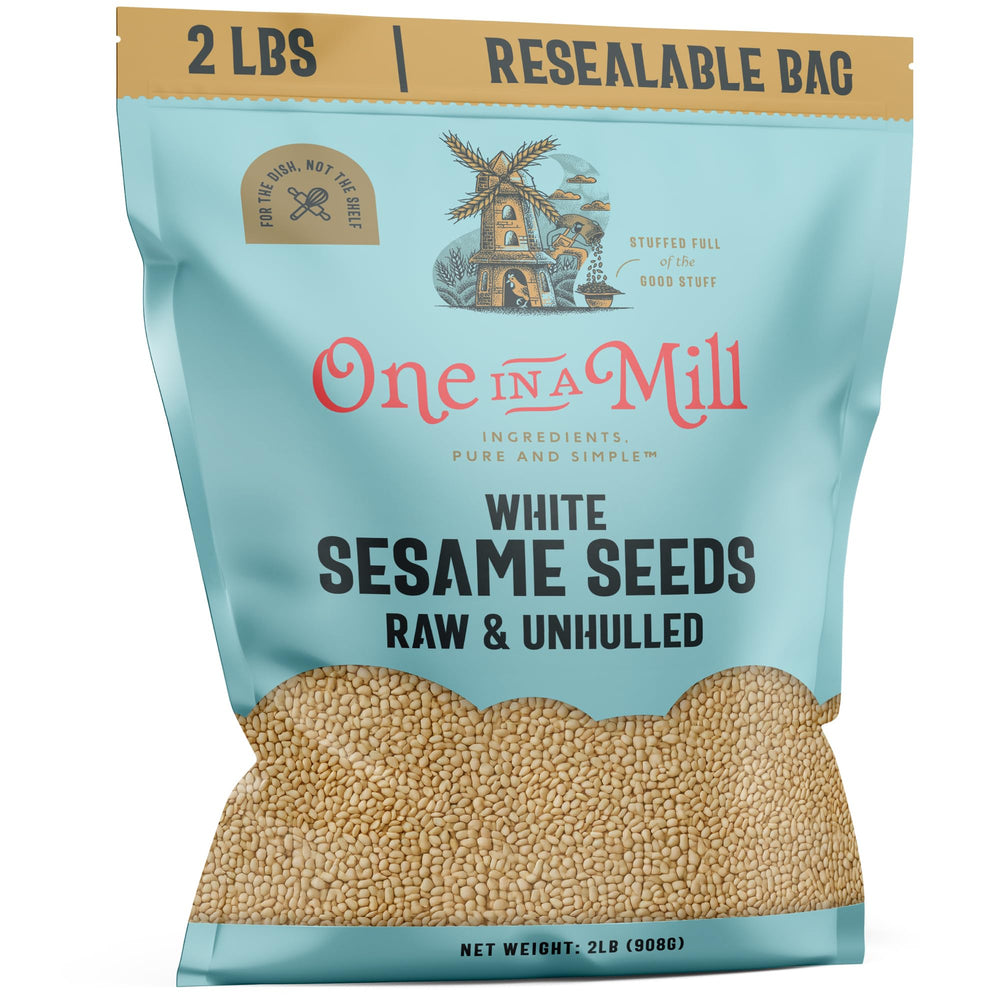 ONE IN A MILL front package showing 2 lb bag and label benefits
