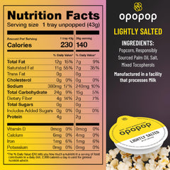 OPOPOP popped popcorn in a bowl showing light salt coverage and crisp texture