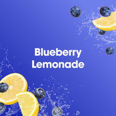 Optimum Nutrition blueberry lemonade close-up carbonation showing refreshing bubbly texture.