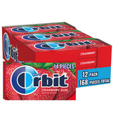 Orbit front pack showing strawberry flavor and portable benefit