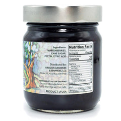 Oregon Growers marionberry jar closeup showing deep color and natural fruit flavor