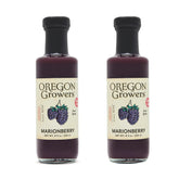 Oregon Growers marionberry syrup front bottle showing vibrant label and quality