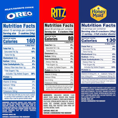 OREO family-size pack close-up showing cookies and dunking appeal