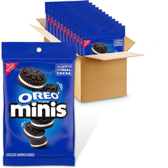 OREO Minis front packaging showing box and snack bags for easy storage