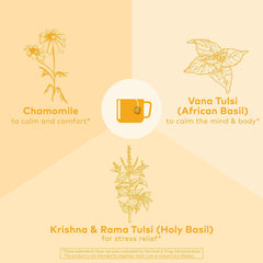 Top view of brewed ORGANIC INDIA cup showing golden hue and aromatic appeal for relaxation