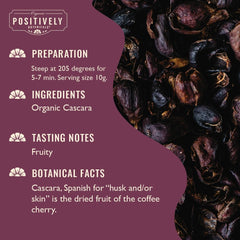 Organic Positively close-up of dried cascara husks showing texture and color for visual quality