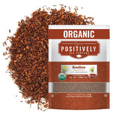 Organic Positively Tea Company front packaging showing 16 oz rooibos and organic badge
