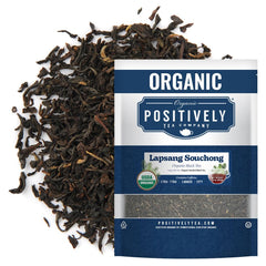 Organic Positively Tea front package view showing 16 oz pouch and organic seal for freshness