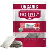 Organic Positively Tea Company front packaging showing 100-count value pack benefits