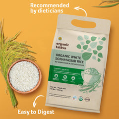 ORGANIC TATTVA cooked rice in bowl showing fluffy non-sticky benefit