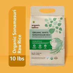 ORGANIC TATTVA close-up of Sonamasuri grains highlighting light texture and even grain